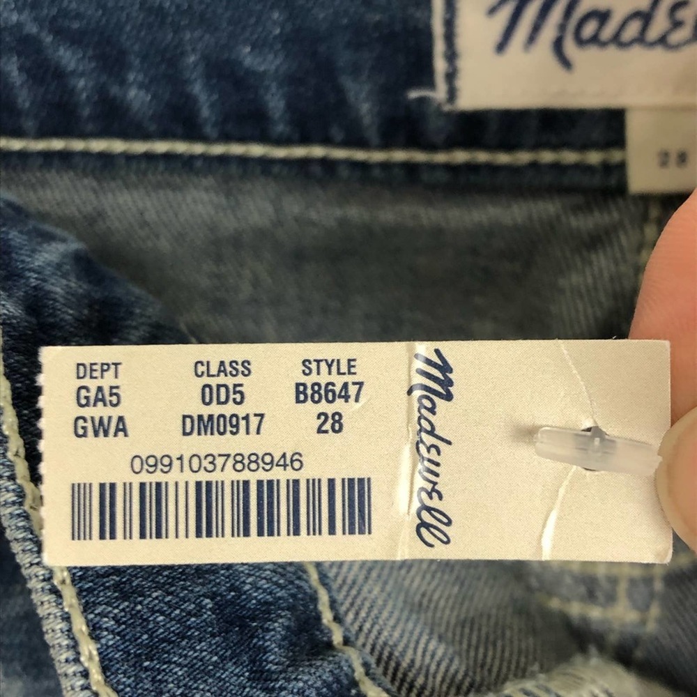 New Madewell Released Raw Edge Hem Denim Skirt B8647 Size 28 - Picture 6 of 7